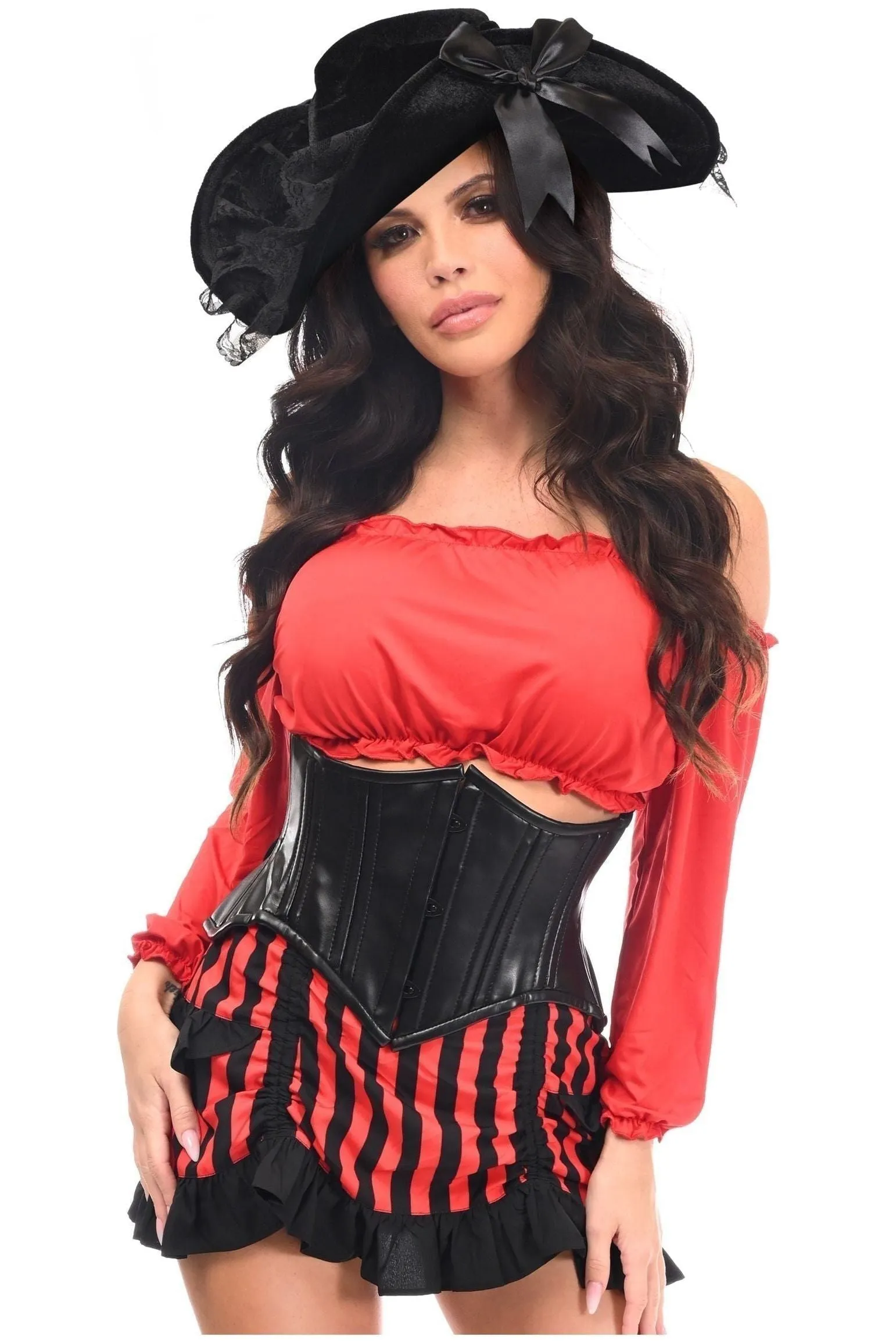Top Drawer 4 PC Pirate Lady Corset Costume