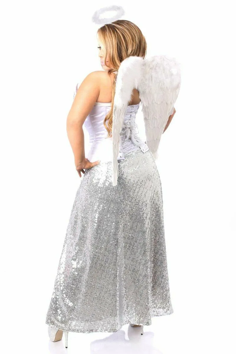 Top Drawer 4 PC Premium Sequin Angelic Corset Costume