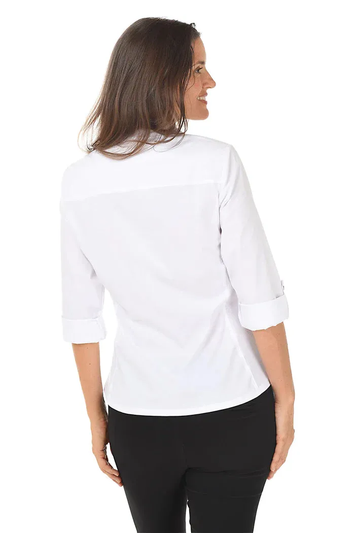 Triple Button Side Knit Blouse WHITE - ZAC & RACHEL