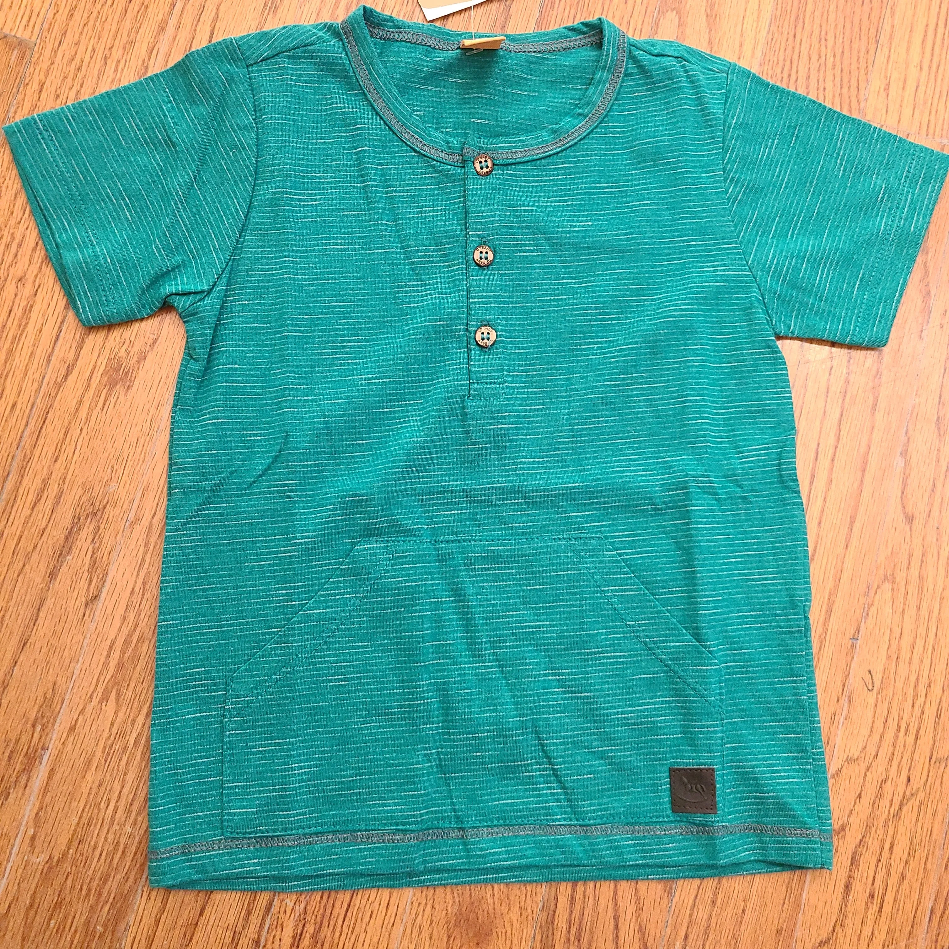 Up baby Teal Henley w/ Gray shorts