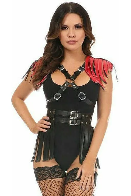 Vegan Leather Body Harness w/Fringe