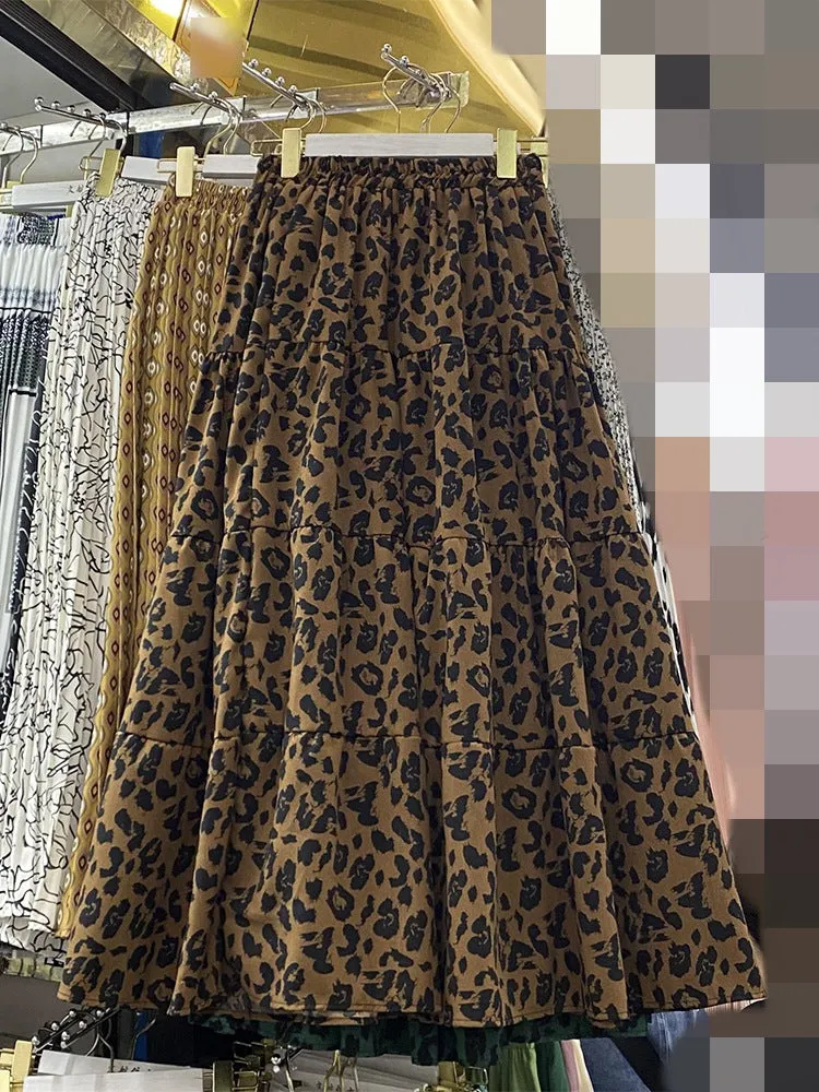 Vintage Leopard Print Swing Half Skirt