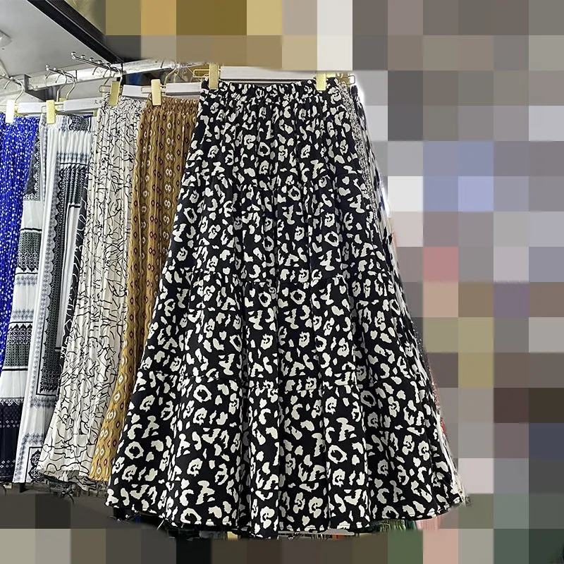 Vintage Leopard Print Swing Half Skirt