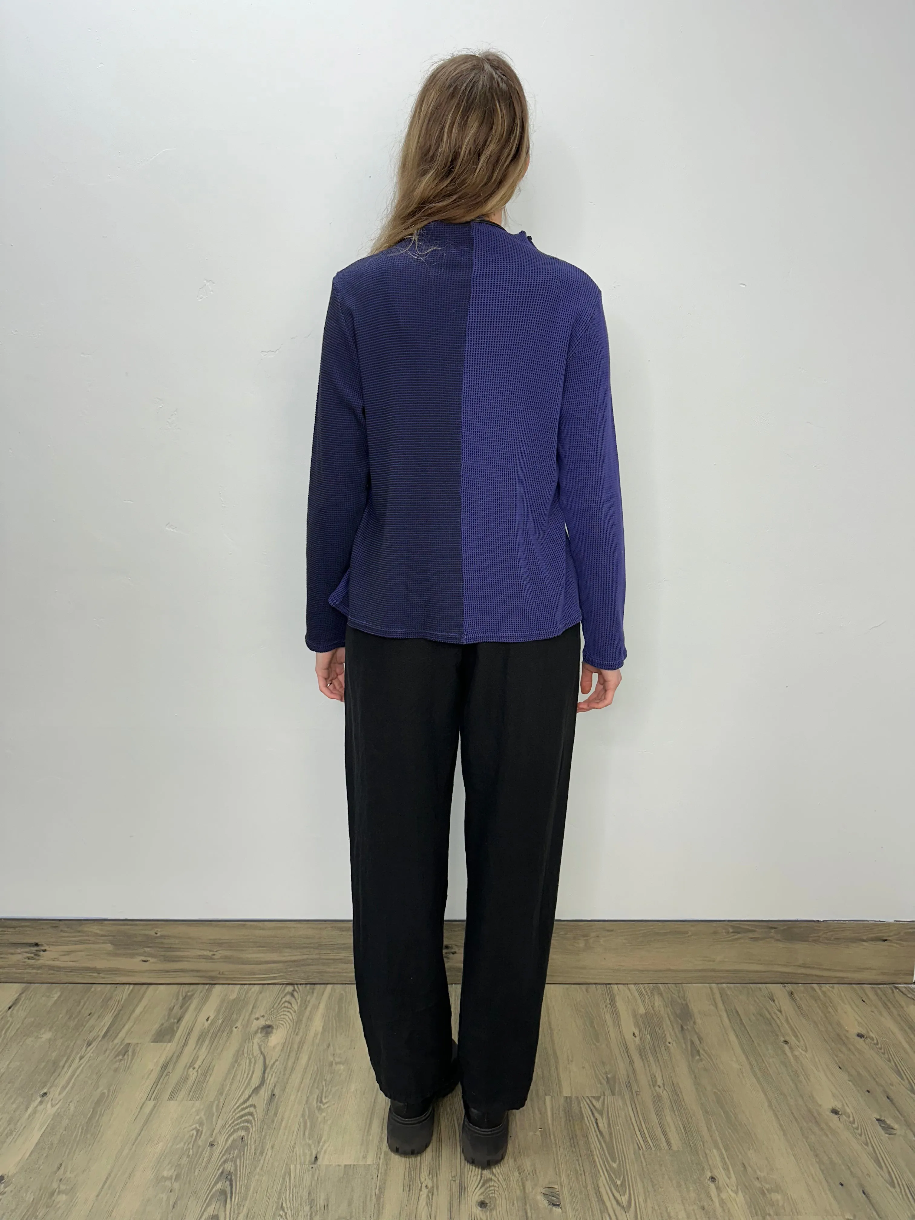 Violet Purple Waffle Mock Tee