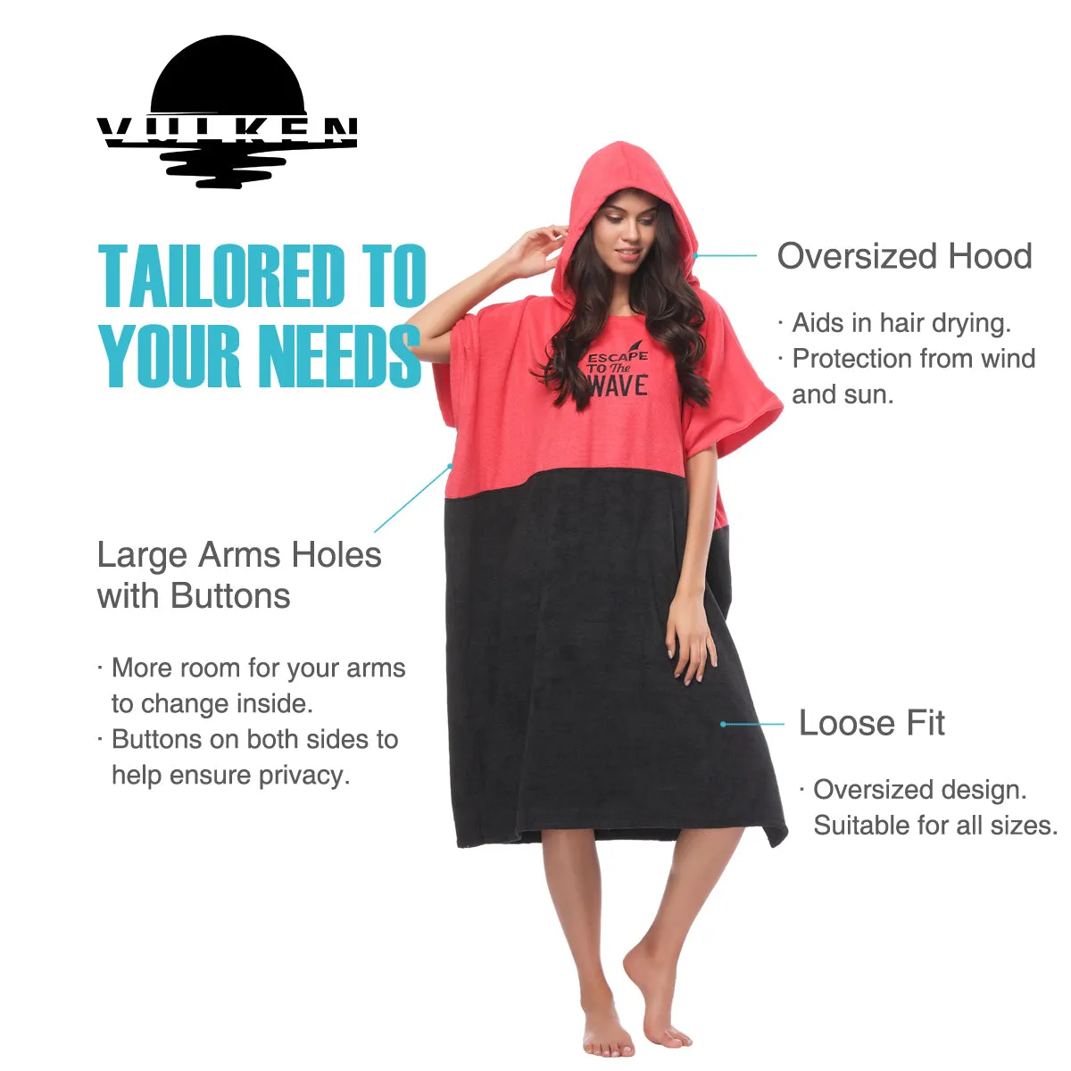 VULKEN Hooded Beach Towel S/M