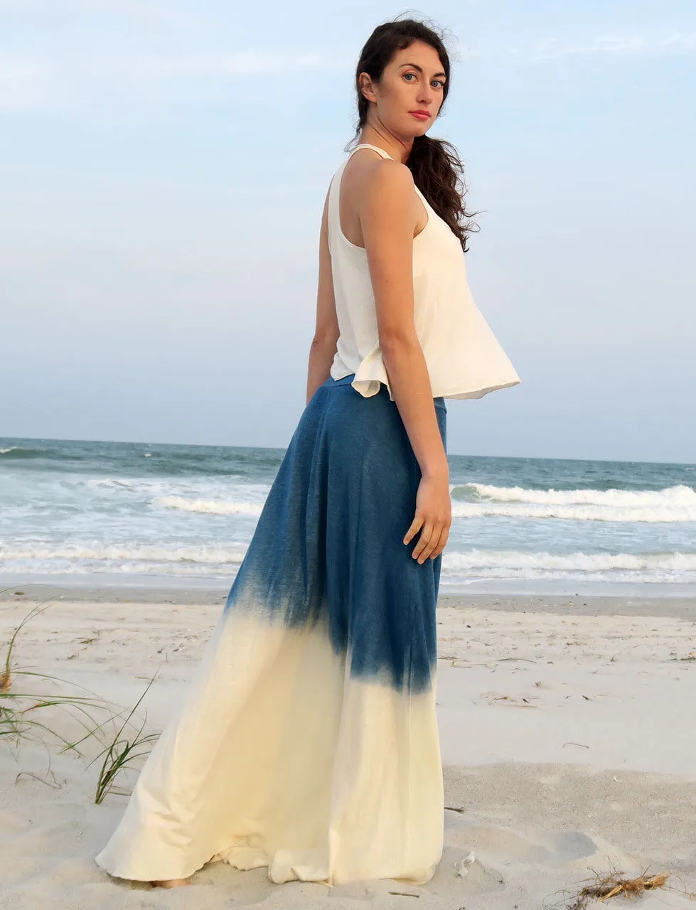 Wanderer Long INDIGO Dip Dyed Skirt