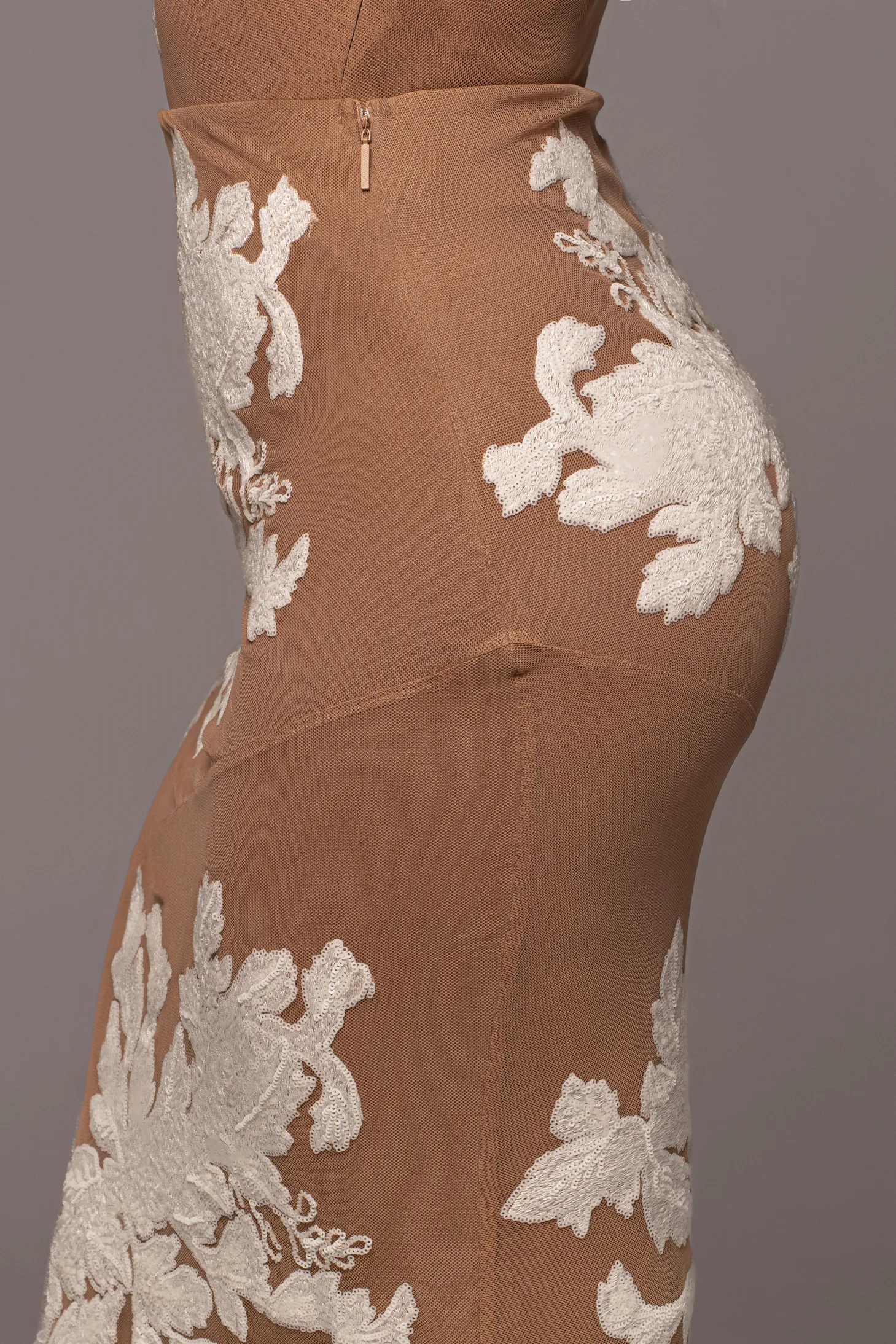 White Edena Embroidered Midi Skirt