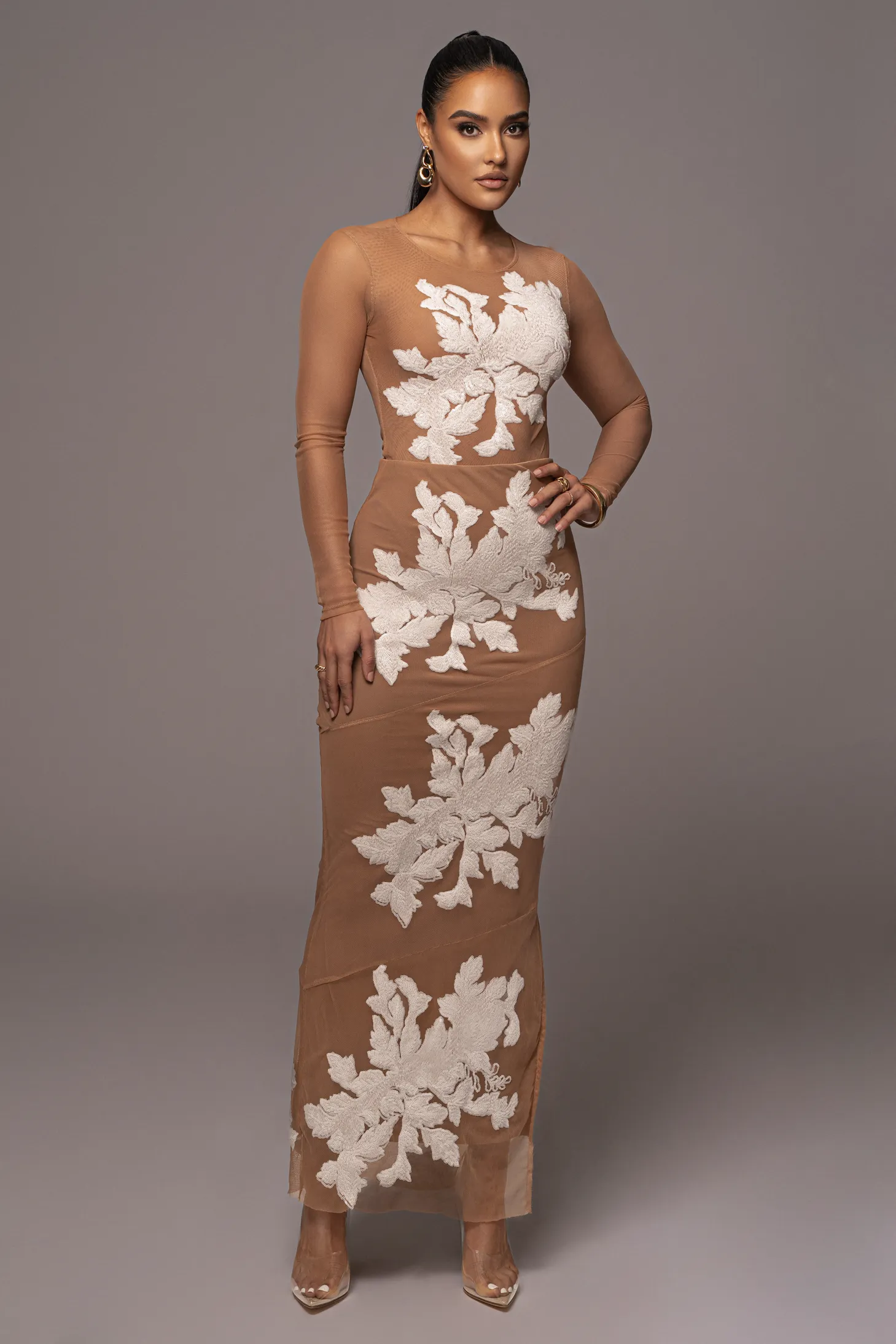 White Edena Embroidered Midi Skirt