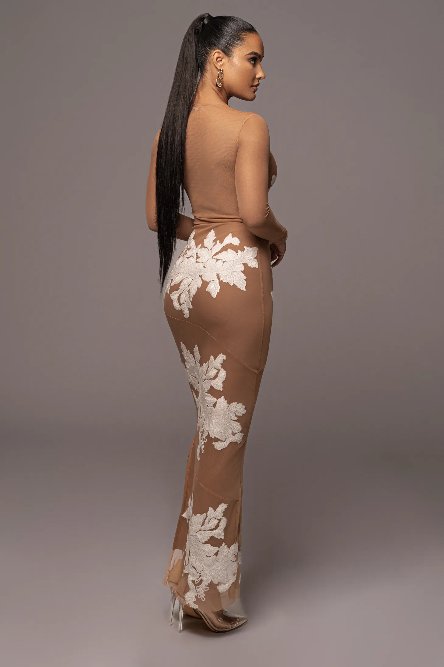 White Edena Embroidered Midi Skirt