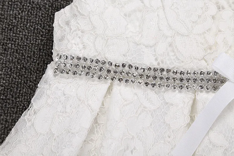White Lace Dress, Size 18M-5Yrs