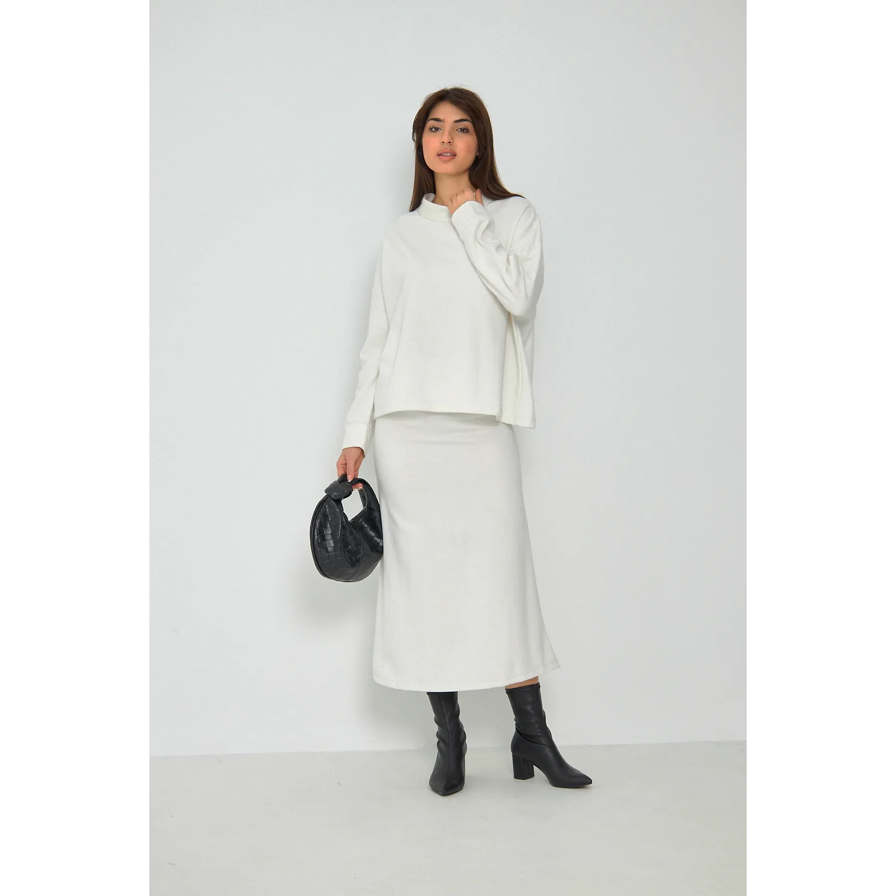 White Skirt and Top Matching Set