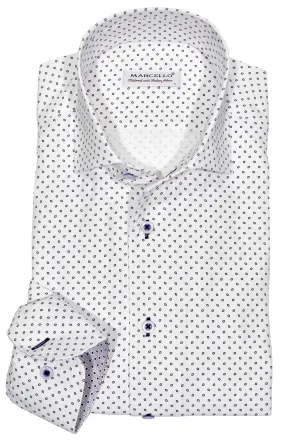 WM604R Slim Fit Lilac Paisley Roll Collar