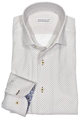 WM609R Slim Fit Tan Dot Roll Collar