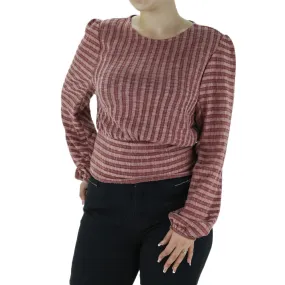 Women's Striped Top,Burgundy