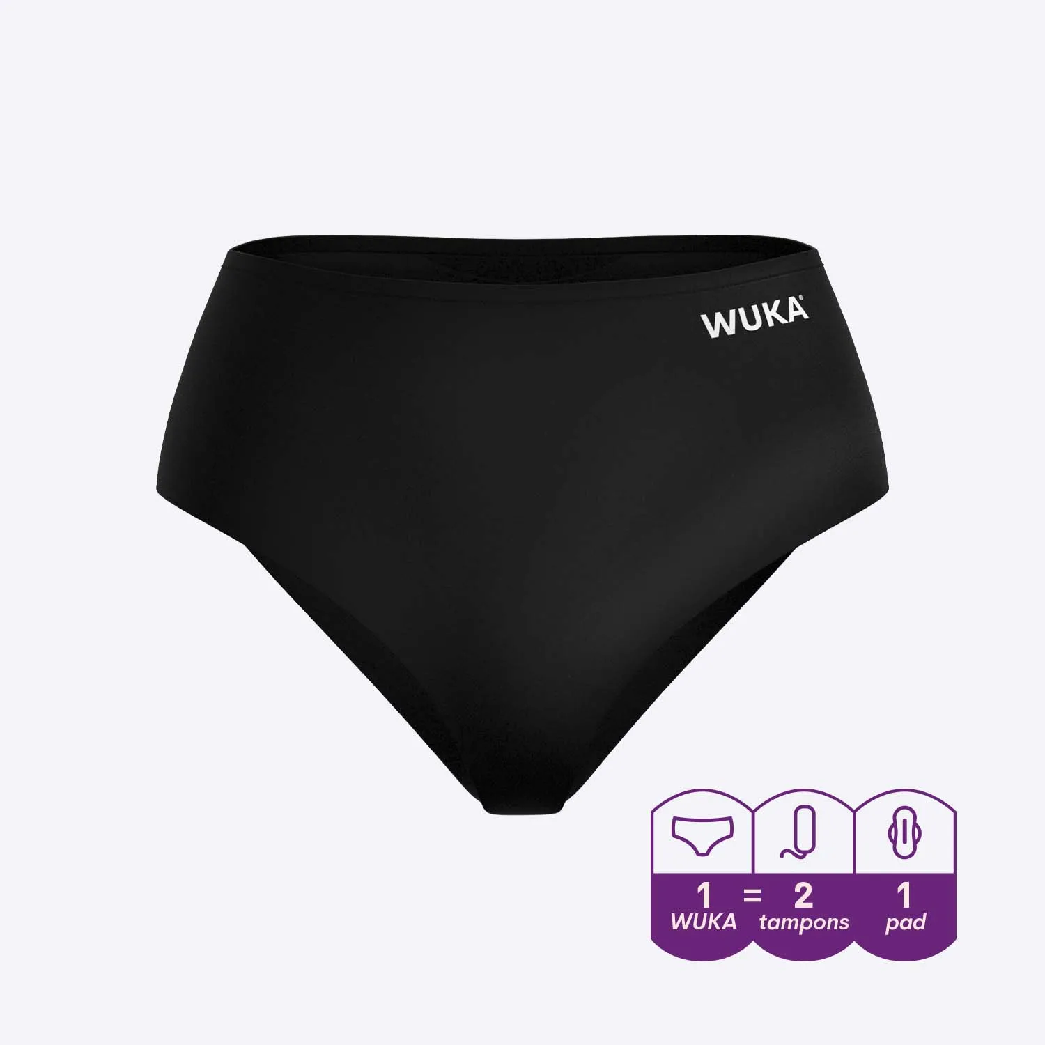 WUKA Stretch Seamless Midi Brief - Light Flow  Black