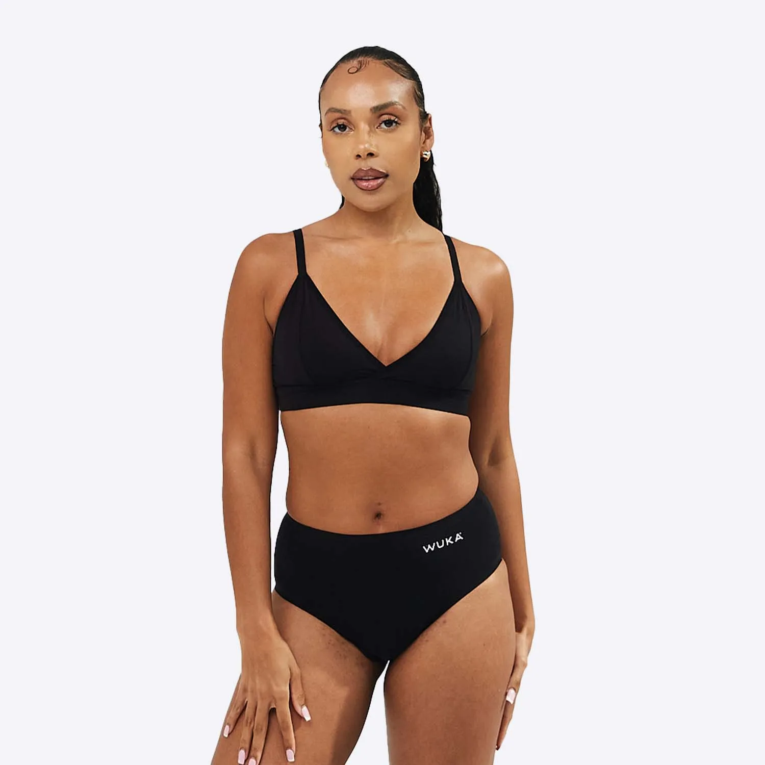 WUKA Stretch Seamless Midi Brief - Light Flow  Black