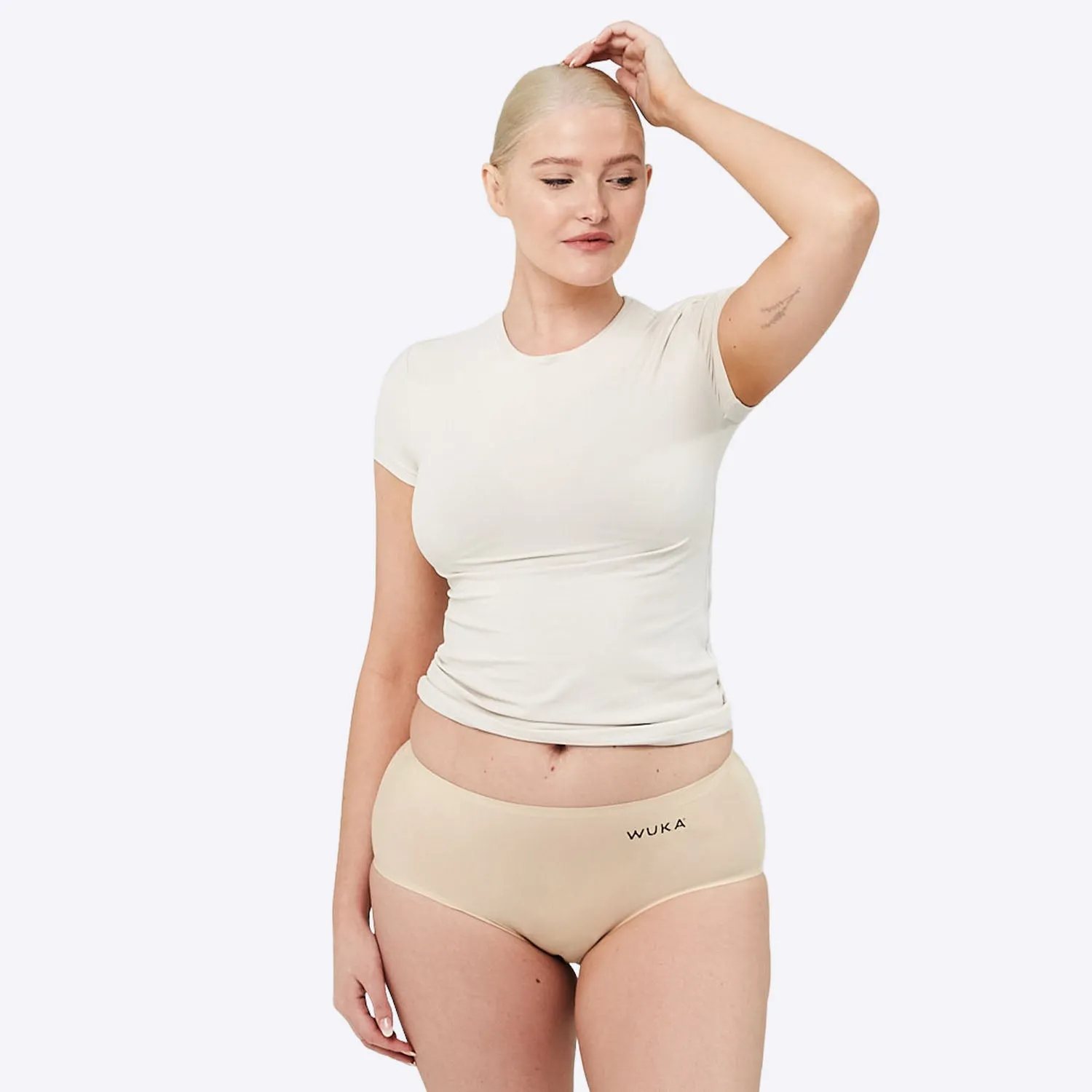 WUKA Stretch Seamless Midi Brief Light - Light Nude