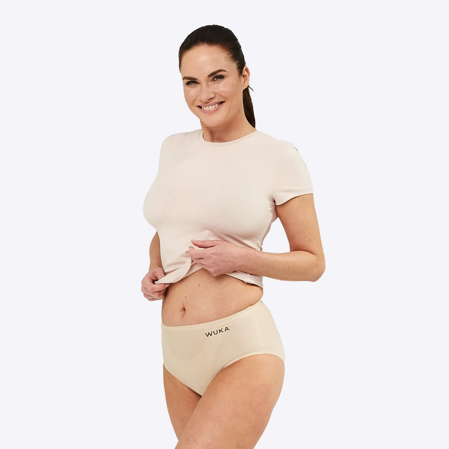 WUKA Stretch Seamless Midi Brief Light - Light Nude