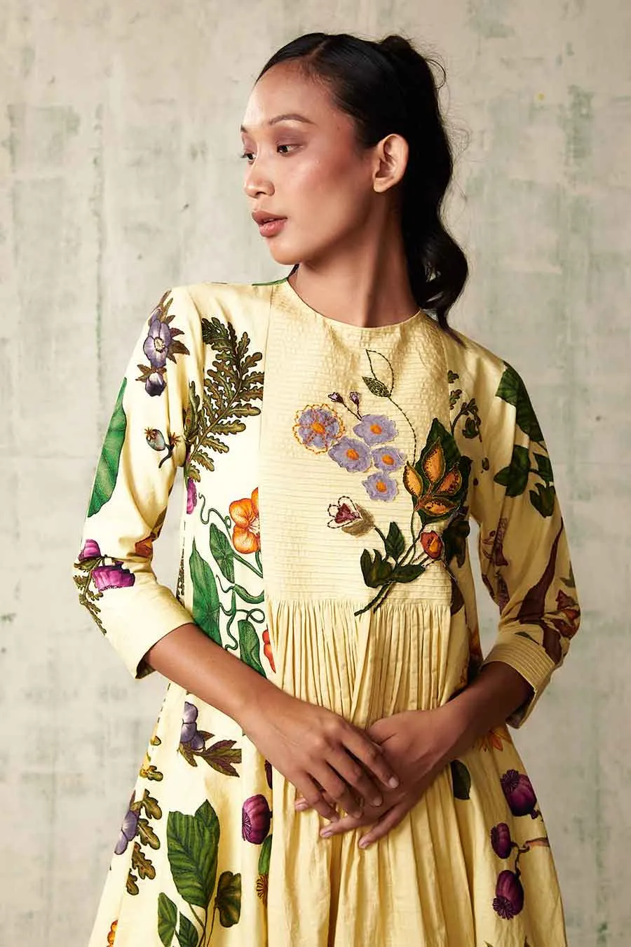 Yellow Printed Tunic & Pant Set